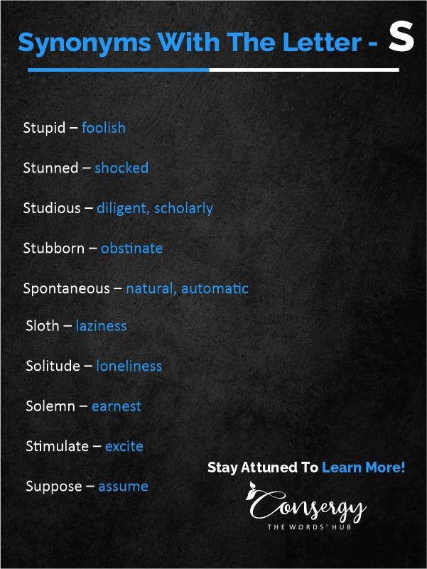 Synonyms with the letter S Post