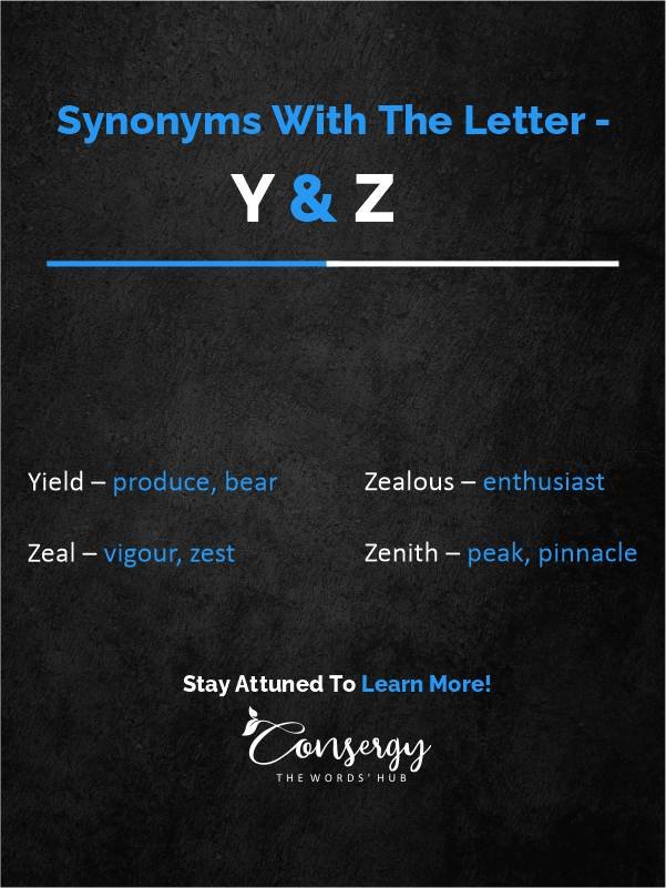 Synonyms with the letter Y & Z Post